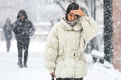 Российский город завалило снегом